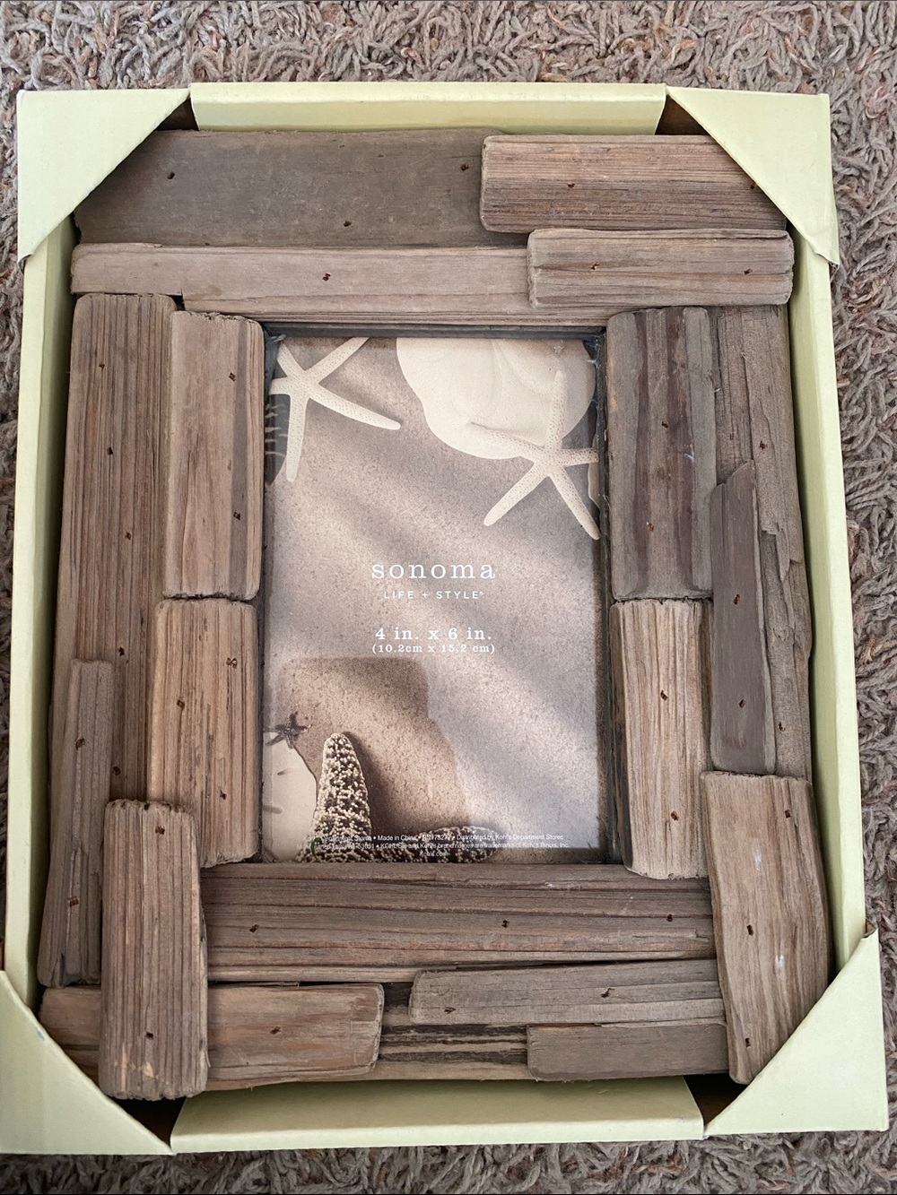 Sonoma Driftwood-Style Picture Frame in Natural Brown and Gray
